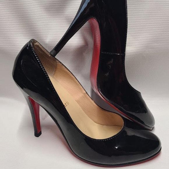 Christian Louboutin Black Patent Leather Heels - Picture 4 of 16